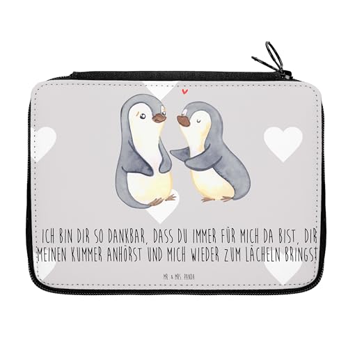 Mr. & Mrs. Panda Federmappe Pinguine trösten - Geschenk, Schüler, Geschenk für Frauen, Valentinstag, Stiftetasche, Geschenk für Partner, Kinder von Mr. & Mrs. Panda