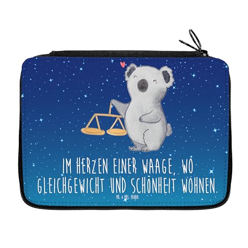 Mr. & Mrs. Panda Federmappe Waage Astrologie - Geschenk, Geschenk zum Geburtstag, Schülerin, Aszendent, Büro Stifte Etui, Stiftetasche, von Mr. & Mrs. Panda