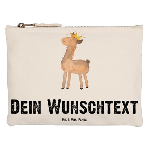 Mr. & Mrs. Panda Größe M Personalisierte Schminktasche Lama König - Personalisierte Geschenke, Personalisiertes Schminketui, Büro Kollege, Abitur, von Mr. & Mrs. Panda