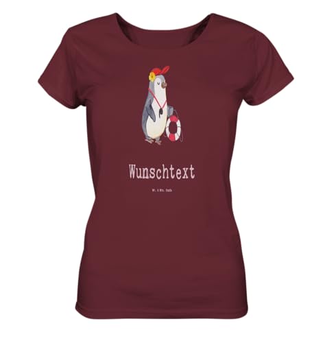 Mr. & Mrs. Panda Größe M Personalisiertes Shirt Damen Bademeisterin mit Herz - Personalisierte Geschenke, Sprüche, Rettungsschwimmerin, von Mr. & Mrs. Panda