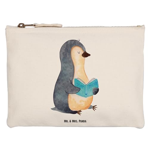 Mr. & Mrs. Panda Größe M Schminktasche Pinguin Buch - Geschenk, Schminketui, Stiftemäppchen, Etui, Urlaub, Lesen, Makeup, Freizeit, nichtstun, von Mr. & Mrs. Panda