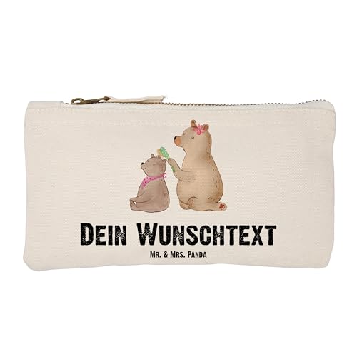 Mr. & Mrs. Panda Größe S Klein Personalisierte Schminktasche Bär mit Kind - Personalisierte Geschenke, Familie, Schminktasche Bedrucken, von Mr. & Mrs. Panda