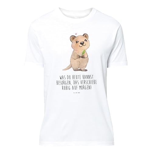 Mr. & Mrs. Panda Größe S T-Shirt Quokka Happy - Geschenk, Lustiges T-Shirt, Frauen, lustige Sprüche, Aufschieberitis, Schlafshirt, T-Shirt mit von Mr. & Mrs. Panda