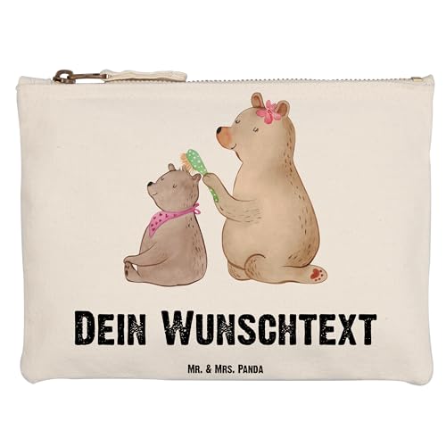 Mr. & Mrs. Panda Grösse XL Große Personalisierte Schminktasche Bär mit Kind - Personalisierte Geschenke, Muttertag, Oma, Makeup Bg mit Namen, Danke von Mr. & Mrs. Panda