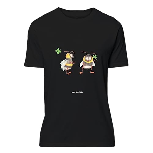 Mr. & Mrs. Panda Größe XL T-Shirt Hummeln mit Kleeblatt - Geschenk, Nachthemd, lustige Sprüche, glücklich Werden, Spruch positiv, Frauen, Tiere, von Mr. & Mrs. Panda