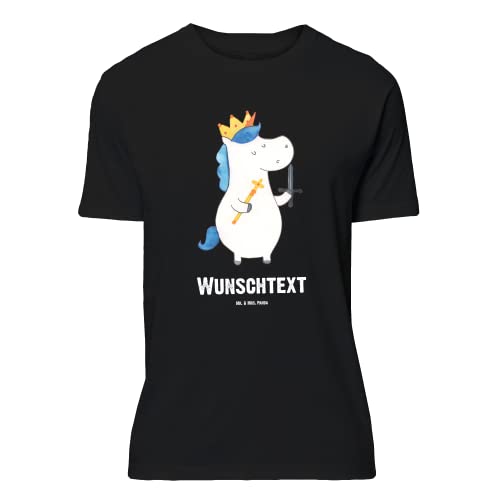 Mr. & Mrs. Panda Größe XXL Personalisiertes T-Shirt Einhorn König mit Schwert - Personalisierte Geschenke, Wunschtext, Männer, Mittelalter, Pegasus, von Mr. & Mrs. Panda