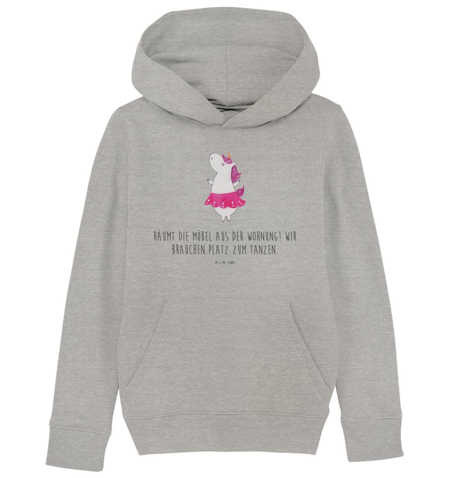 Mr. & Mrs. Panda Hoodie 12-14 Jahre (152/164) Einhorn Ballerina - Heather Grey - Geschenk, Ju (1-tlg) von Mr. & Mrs. Panda