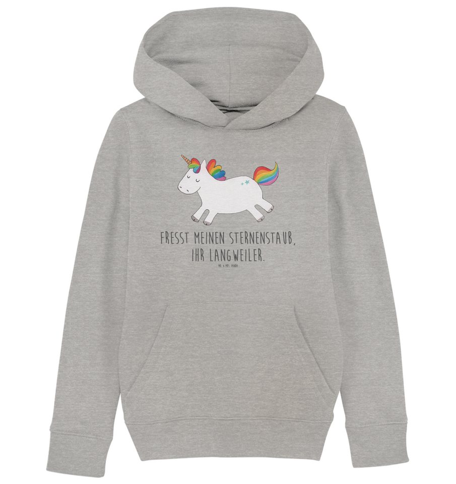 Mr. & Mrs. Panda Hoodie 12-14 Jahre (152/164) Einhorn Happy - Heather Grey - Geschenk, Jungen (1-tlg) von Mr. & Mrs. Panda