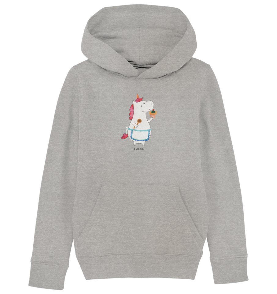 Mr. & Mrs. Panda Hoodie 12-14 Jahre (152/164) Einhorn Küche - Heather Grey - Geschenk, Kinder (1-tlg) von Mr. & Mrs. Panda