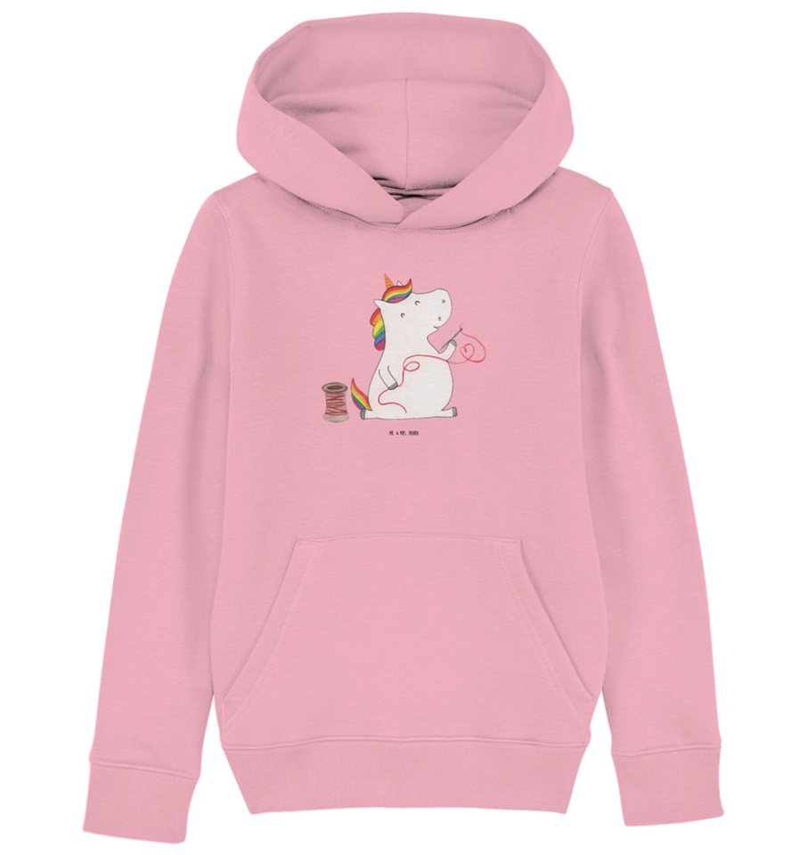 Mr. & Mrs. Panda Hoodie 12-14 Jahre (152/164) Einhorn Näherin - Cotton Pink - Geschenk, Freun (1-tlg) von Mr. & Mrs. Panda