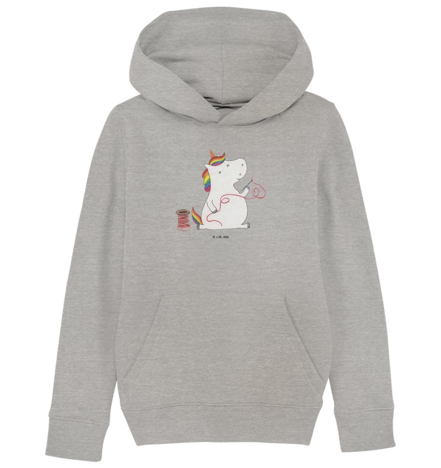 Mr. & Mrs. Panda Hoodie 12-14 Jahre (152/164) Einhorn Näherin - Heather Grey - Geschenk, Einh (1-tlg) von Mr. & Mrs. Panda