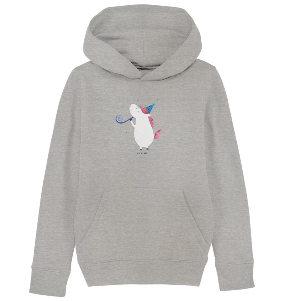 Mr. & Mrs. Panda Hoodie 12-14 Jahre (152/164) Einhorn Party - Heather Grey - Geschenk, Kinder (1-tlg) von Mr. & Mrs. Panda