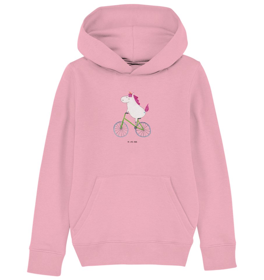 Mr. & Mrs. Panda Hoodie 12-14 Jahre (152/164) Einhorn Radfahrer - Cotton Pink - Geschenk, Kum (1-tlg) von Mr. & Mrs. Panda