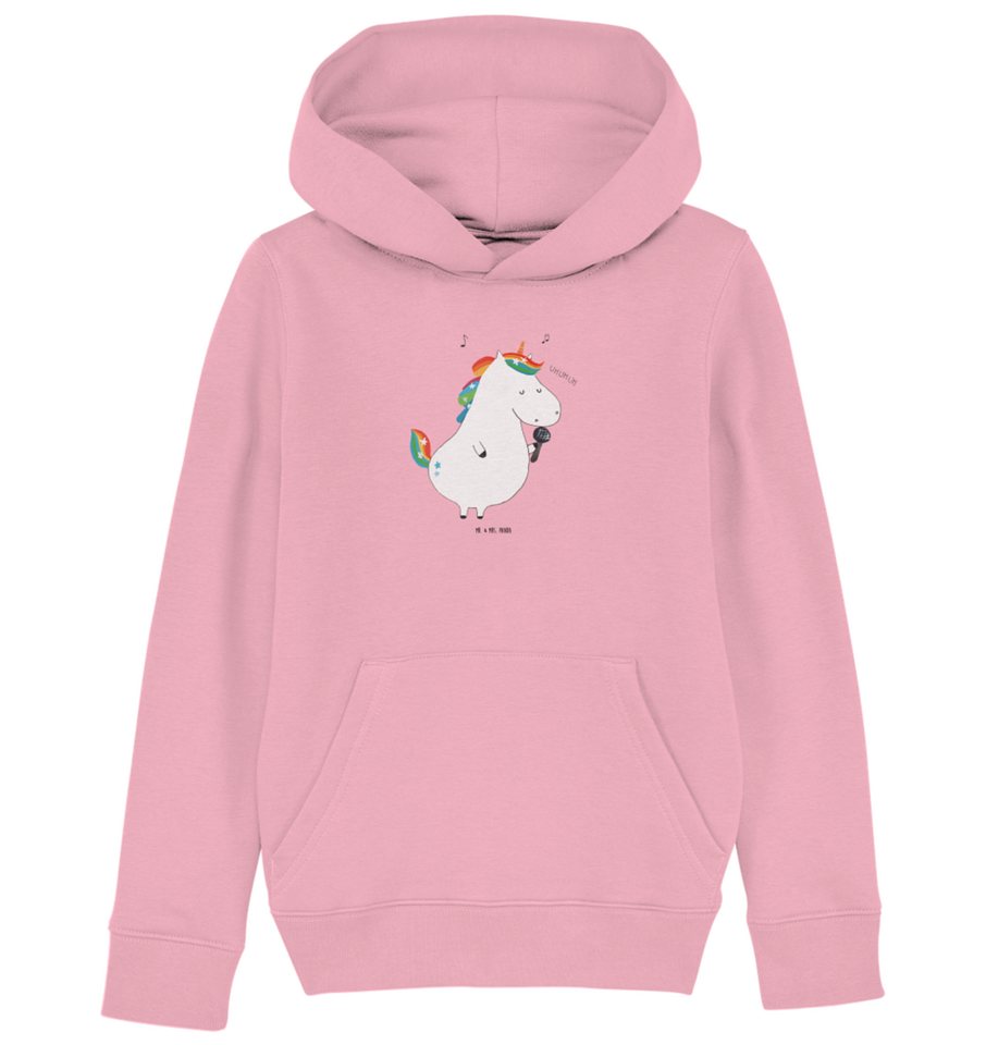 Mr. & Mrs. Panda Hoodie 12-14 Jahre (152/164) Einhorn Sänger - Cotton Pink - Geschenk, Jungen (1-tlg) von Mr. & Mrs. Panda