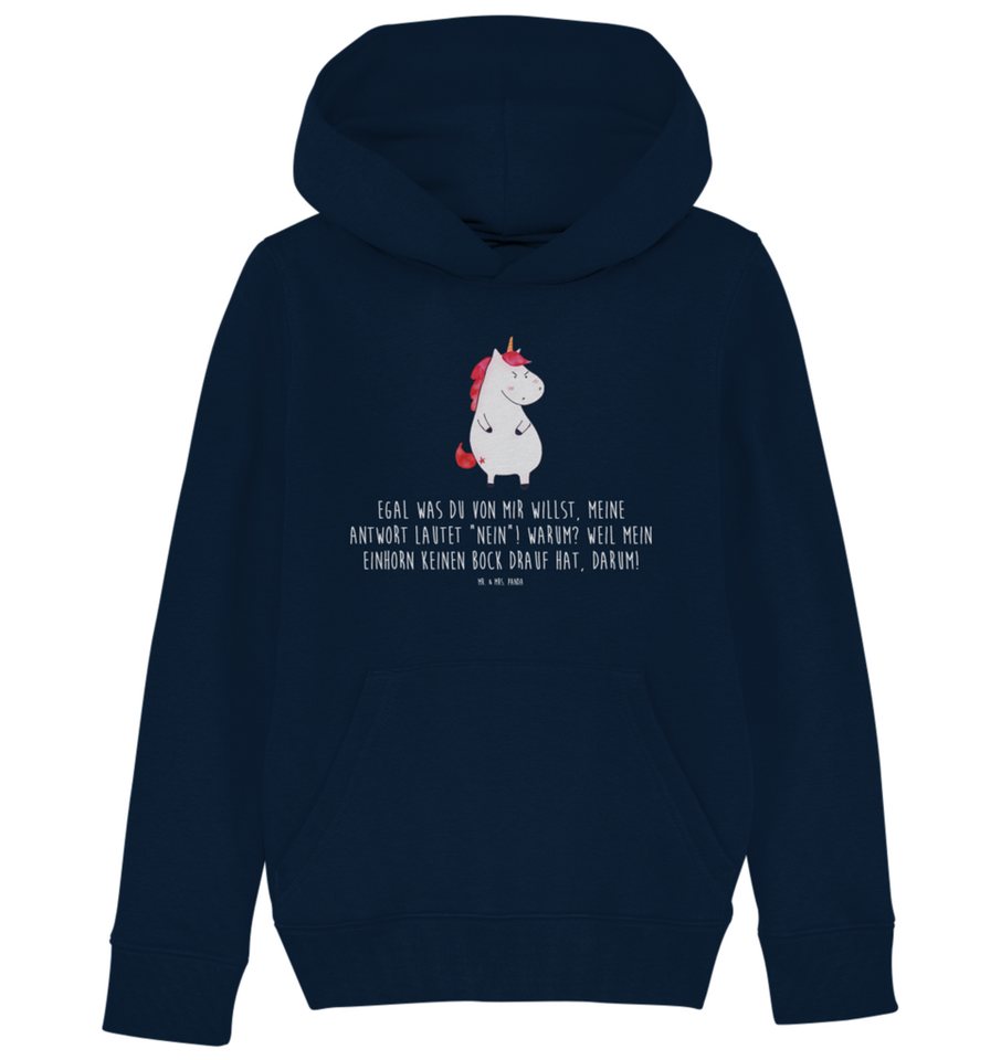 Mr. & Mrs. Panda Hoodie 12-14 Jahre (152/164) Einhorn Wut - French Navy - Geschenk, Kinder Ho (1-tlg) von Mr. & Mrs. Panda