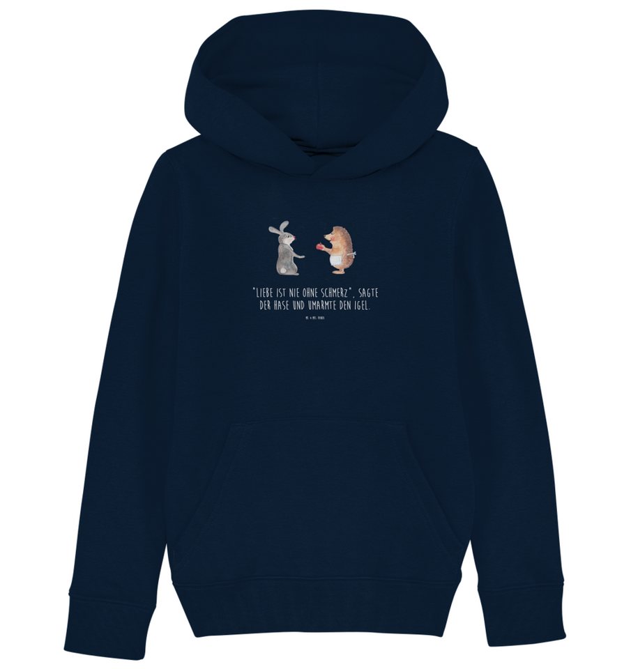 Mr. & Mrs. Panda Hoodie 12-14 Jahre (152/164) Hase Igel - French Navy - Geschenk, Jungen Kapu (1-tlg) von Mr. & Mrs. Panda