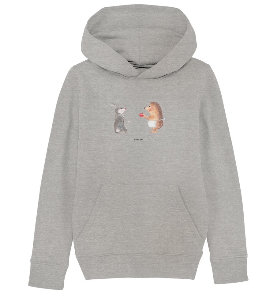 Mr. & Mrs. Panda Hoodie 12-14 Jahre (152/164) Hase Igel - Heather Grey - Geschenk, Jungen Obe (1-tlg) von Mr. & Mrs. Panda