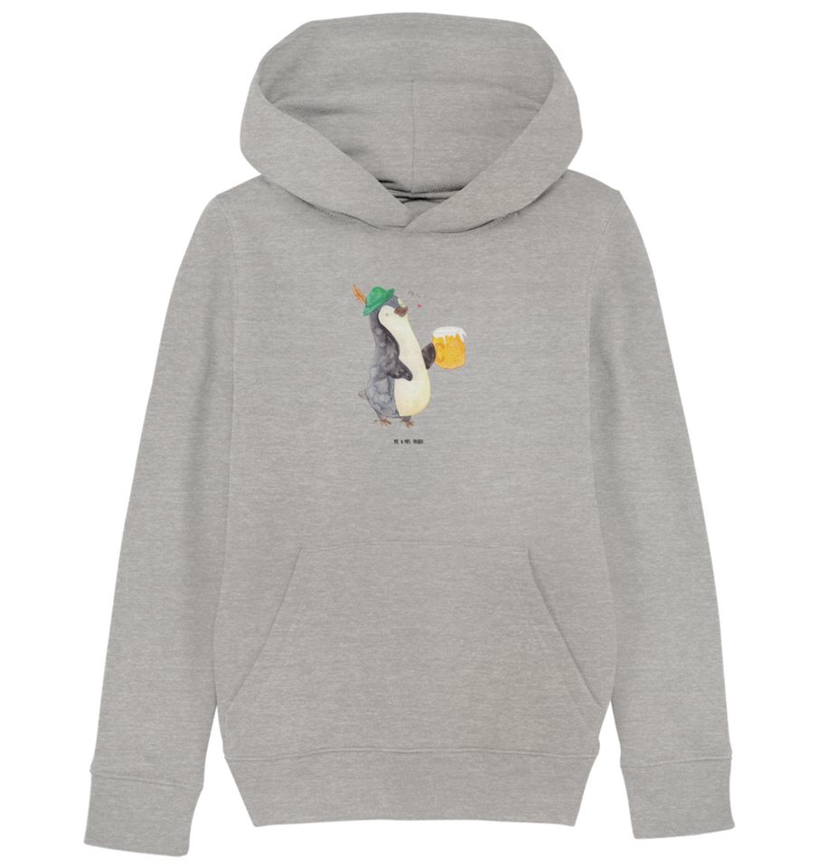 Mr. & Mrs. Panda Hoodie 12-14 Jahre (152/164) Pinguin Bier - Heather Grey - Geschenk, Mädchen (1-tlg) von Mr. & Mrs. Panda