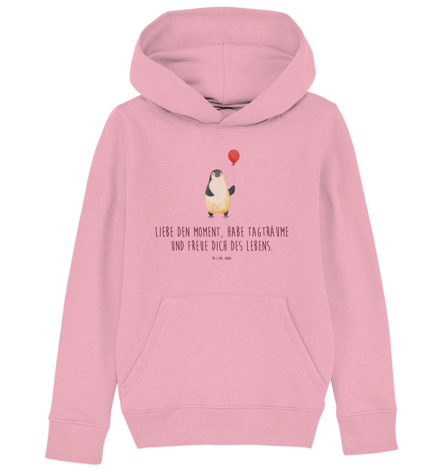 Mr. & Mrs. Panda Hoodie 12-14 Jahre (152/164) Pinguin Luftballon - Cotton Pink - Geschenk, Ki (1-tlg) von Mr. & Mrs. Panda