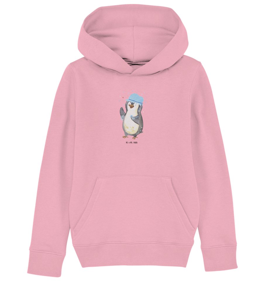 Mr. & Mrs. Panda Hoodie 12-14 Jahre (152/164) Pinguin Duschen - Cotton Pink - Geschenk, Mädch (1-tlg) von Mr. & Mrs. Panda