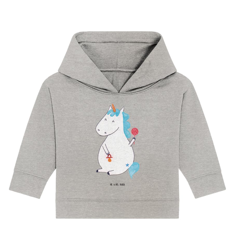 Mr. & Mrs. Panda Hoodie 12. - 18. Monat Einhorn Baby - Heather Grey - Geschenk, Schnuller, Ba (1-tlg) von Mr. & Mrs. Panda