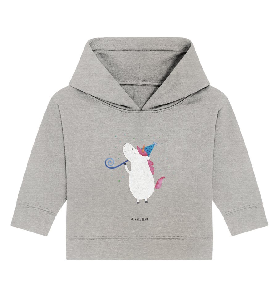 Mr. & Mrs. Panda Hoodie 12. - 18. Monat Einhorn Party - Heather Grey - Geschenk, Fest, Unicor (1-tlg) von Mr. & Mrs. Panda