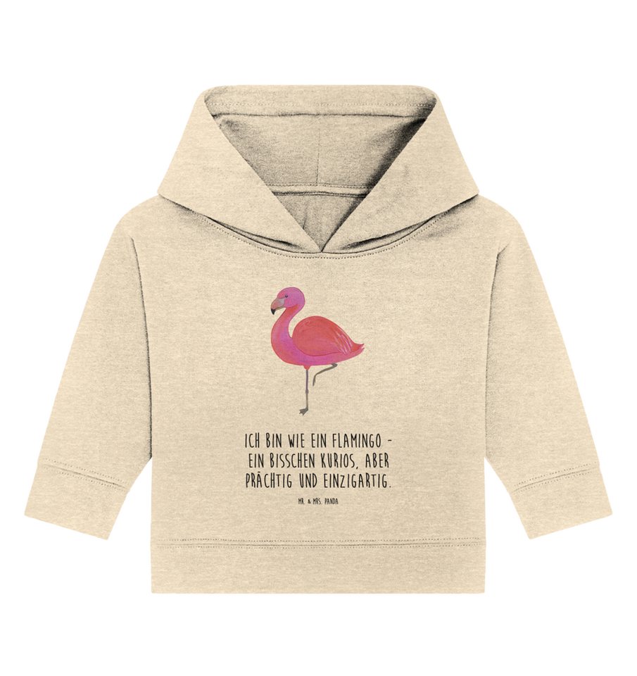 Mr. & Mrs. Panda Hoodie 12. - 18. Monat Flamingo Classic - Natural Raw - Geschenk, Baby Pullo (1-tlg) von Mr. & Mrs. Panda