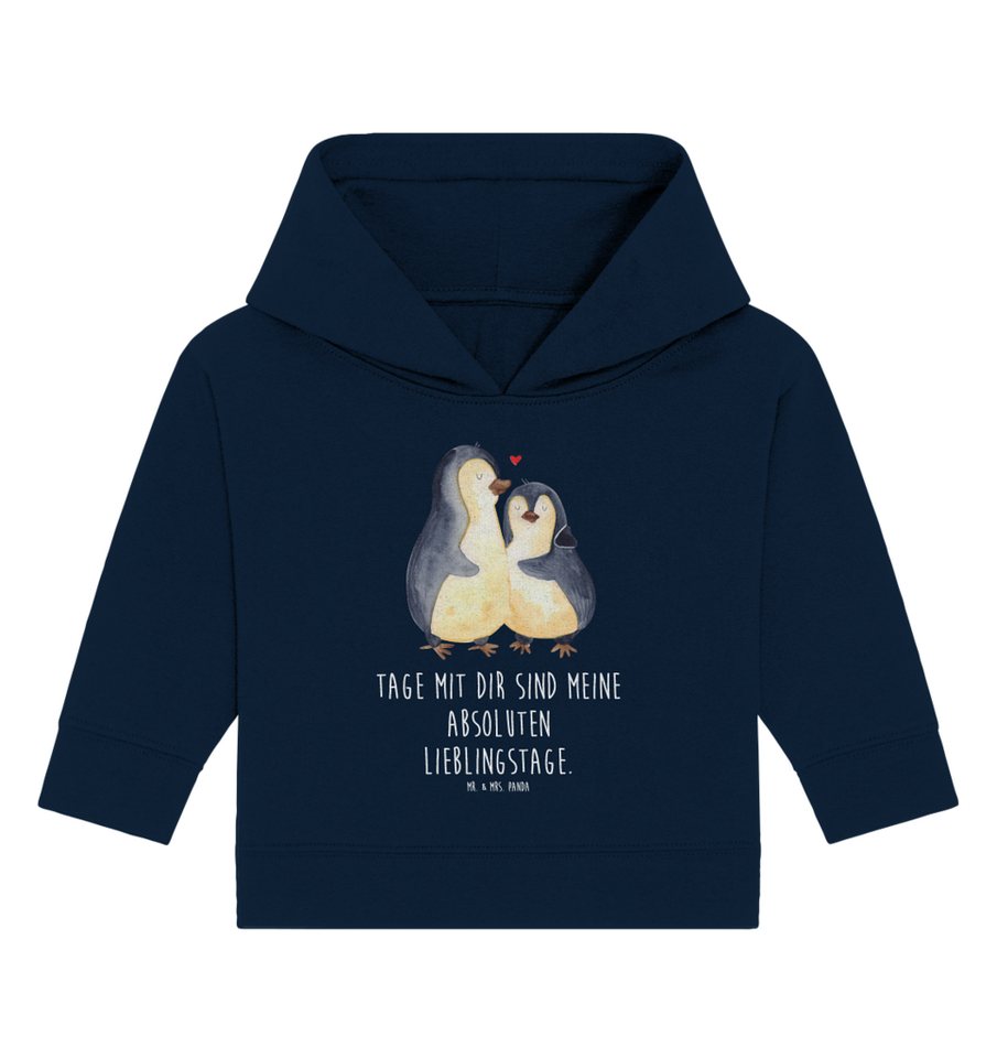 Mr. & Mrs. Panda Hoodie 12. - 18. Monat Pinguin umarmen - French Navy - Geschenk, Baby Pullov (1-tlg) von Mr. & Mrs. Panda