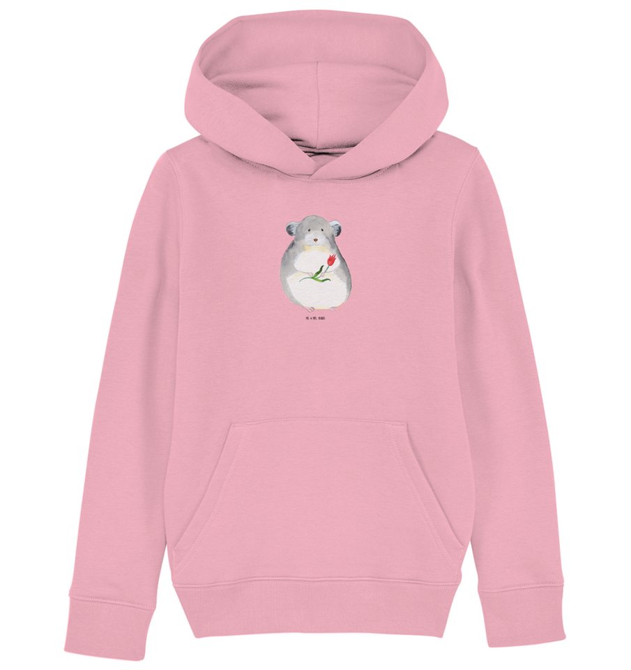 Mr. & Mrs. Panda Hoodie 5-6 Jahre (110/116) Chinchilla Blume - Cotton Pink - Geschenk, Liebes (1-tlg) von Mr. & Mrs. Panda