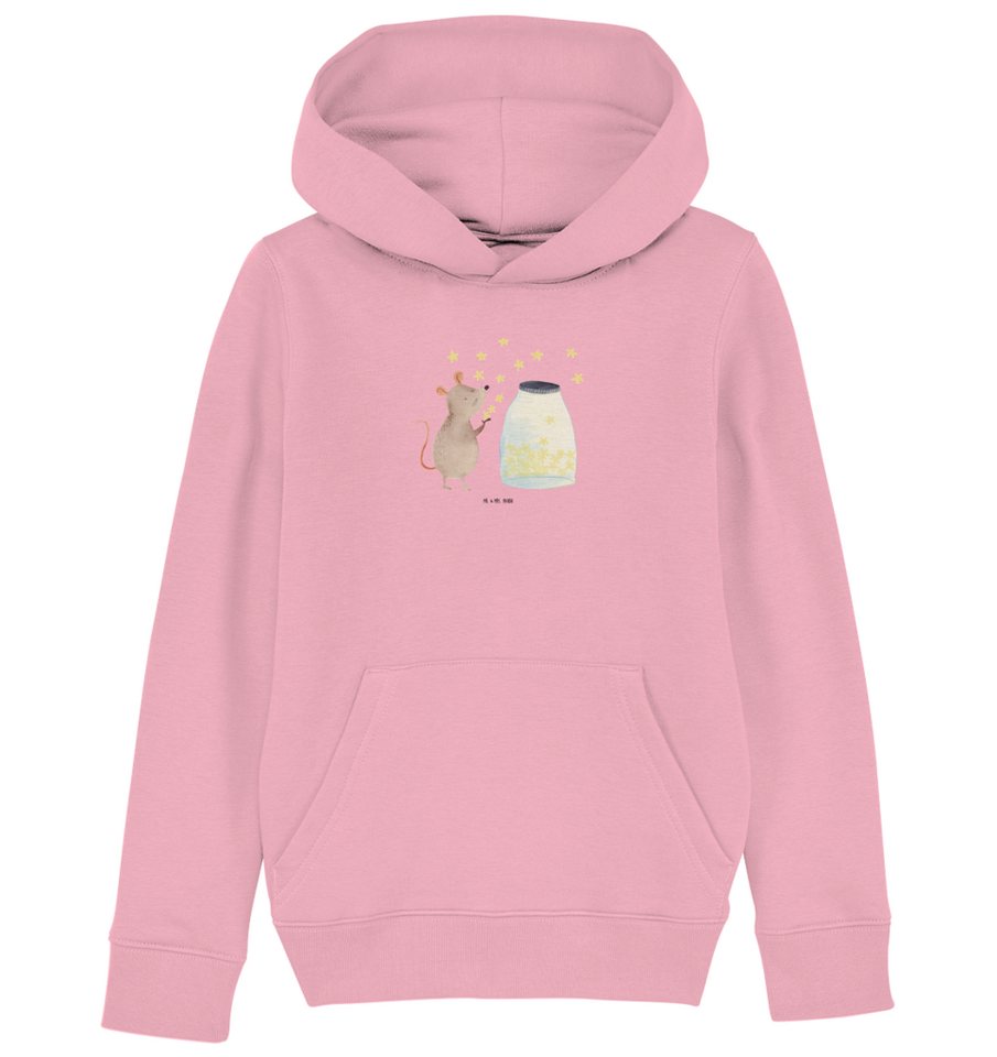 Mr. & Mrs. Panda Hoodie 5-6 Jahre (110/116) Maus Sterne - Cotton Pink - Geschenk, Kinder Ober (1-tlg) von Mr. & Mrs. Panda