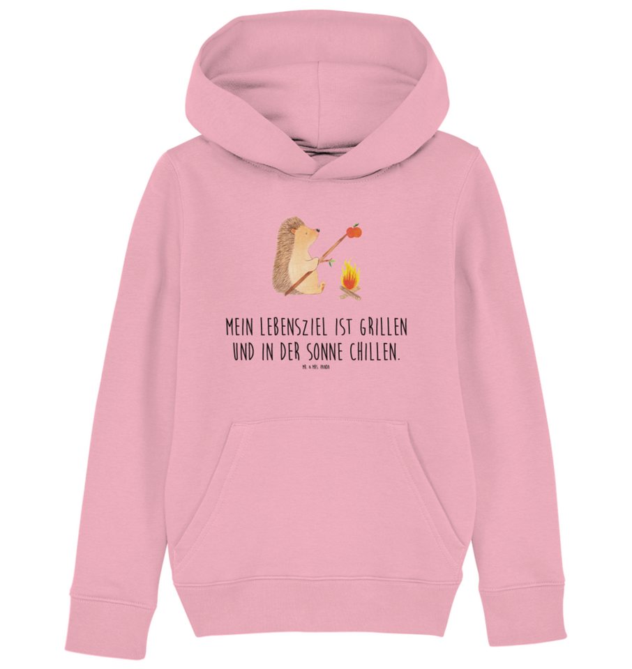 Mr. & Mrs. Panda Hoodie 7-8 Jahre (122/128) Igel Grillen - Cotton Pink - Geschenk, Kinder Hoo (1-tlg) von Mr. & Mrs. Panda