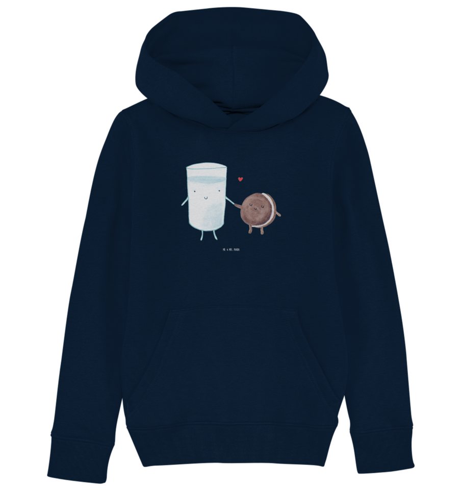 Mr. & Mrs. Panda Hoodie 9-11 Jahre (134/146) Milch Keks - French Navy - Geschenk, Jungen Hood (1-tlg) von Mr. & Mrs. Panda