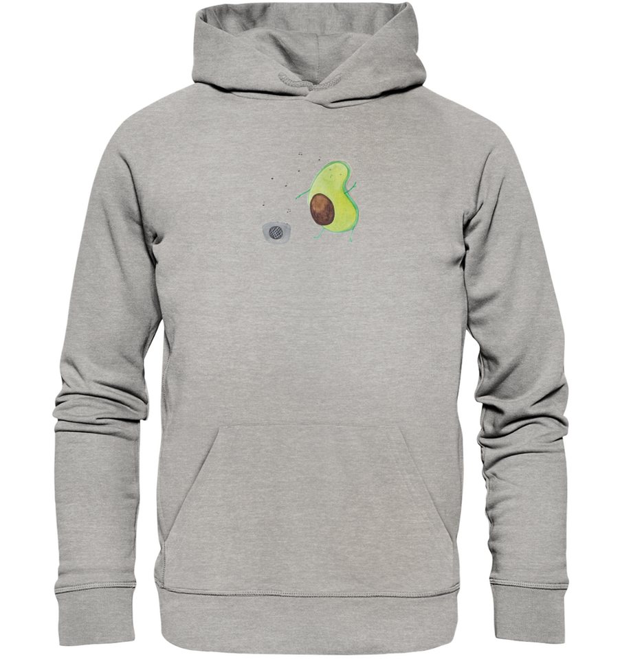 Mr. & Mrs. Panda Hoodie Größe L Avocado Tanzen - Heather Grey - Geschenk, Männer Hoodie, Vegg (1-tlg) Einzigartige Designs von Mr. & Mrs. Panda