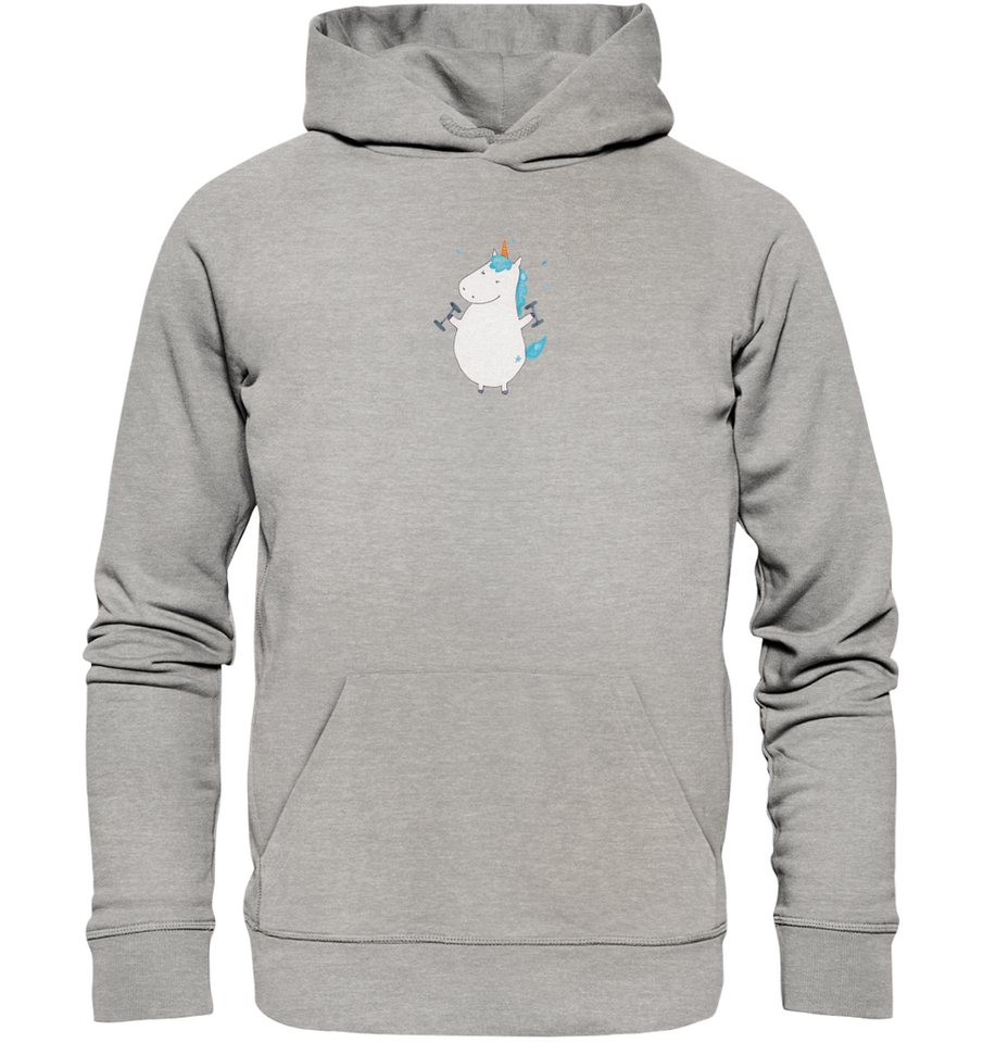 Mr. & Mrs. Panda Hoodie Größe L Einhorn Fitness - Heather Grey - Geschenk, Oberteil, Männer K (1-tlg) Nachhaltig & stylisch von Mr. & Mrs. Panda