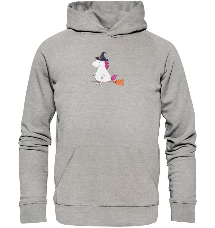 Mr. & Mrs. Panda Hoodie Größe L Einhorn Hexe - Heather Grey - Geschenk, Freundin, Frauen Hood (1-tlg) Luxuriöser Komfort von Mr. & Mrs. Panda