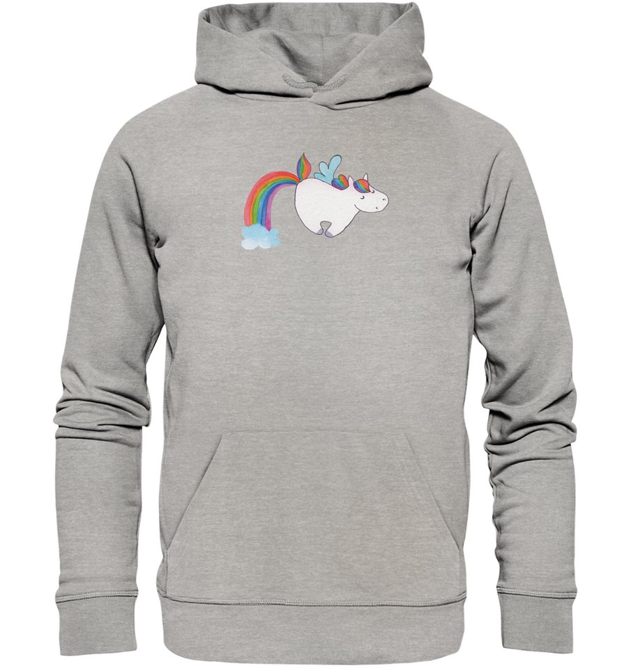 Mr. & Mrs. Panda Hoodie Größe L Einhorn Pegasus - Heather Grey - Geschenk, Spielen, Männer Ho (1-tlg) Einzigartige Designs von Mr. & Mrs. Panda