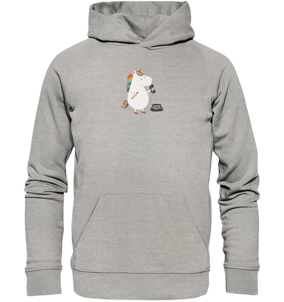 Mr. & Mrs. Panda Hoodie Größe L Einhorn Sekretärin - Heather Grey - Geschenk, Pegasus, Frauen (1-tlg) Besonders flauschig von Mr. & Mrs. Panda