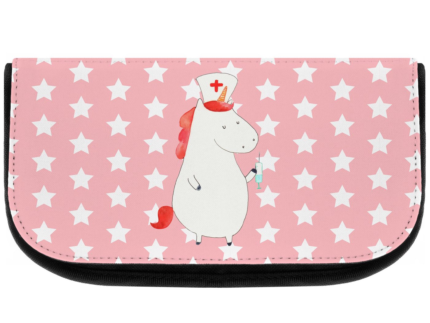 Mr. & Mrs. Panda Kosmetiktasche Einhorn Krankenschwester - Rot Pastell - Geschenk, Schminktasche, Kra (1-tlg), Einzigartiges Design von Mr. & Mrs. Panda