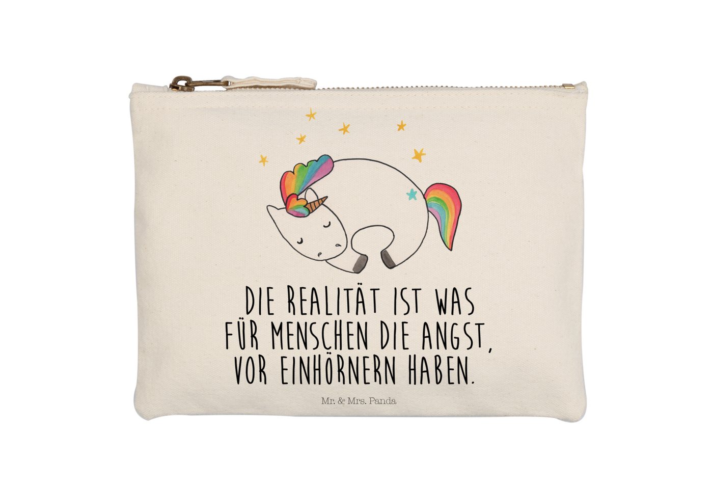 Mr. & Mrs. Panda Kosmetiktasche Einhorn Nacht - Weiß - Geschenk, Makeup, Unicorn, Kosmetiktasche, Fed (1-tlg) von Mr. & Mrs. Panda