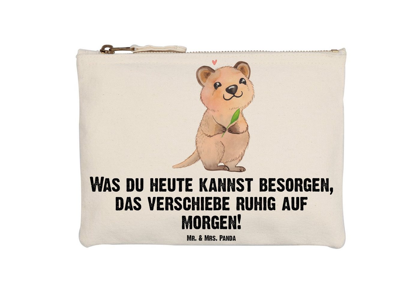 Mr. & Mrs. Panda Kosmetiktasche Grösse XL Große Quokka Happy - Weiß - Geschenk, Dinge erledigen, Fede (1-tlg), Charmantes Design von Mr. & Mrs. Panda