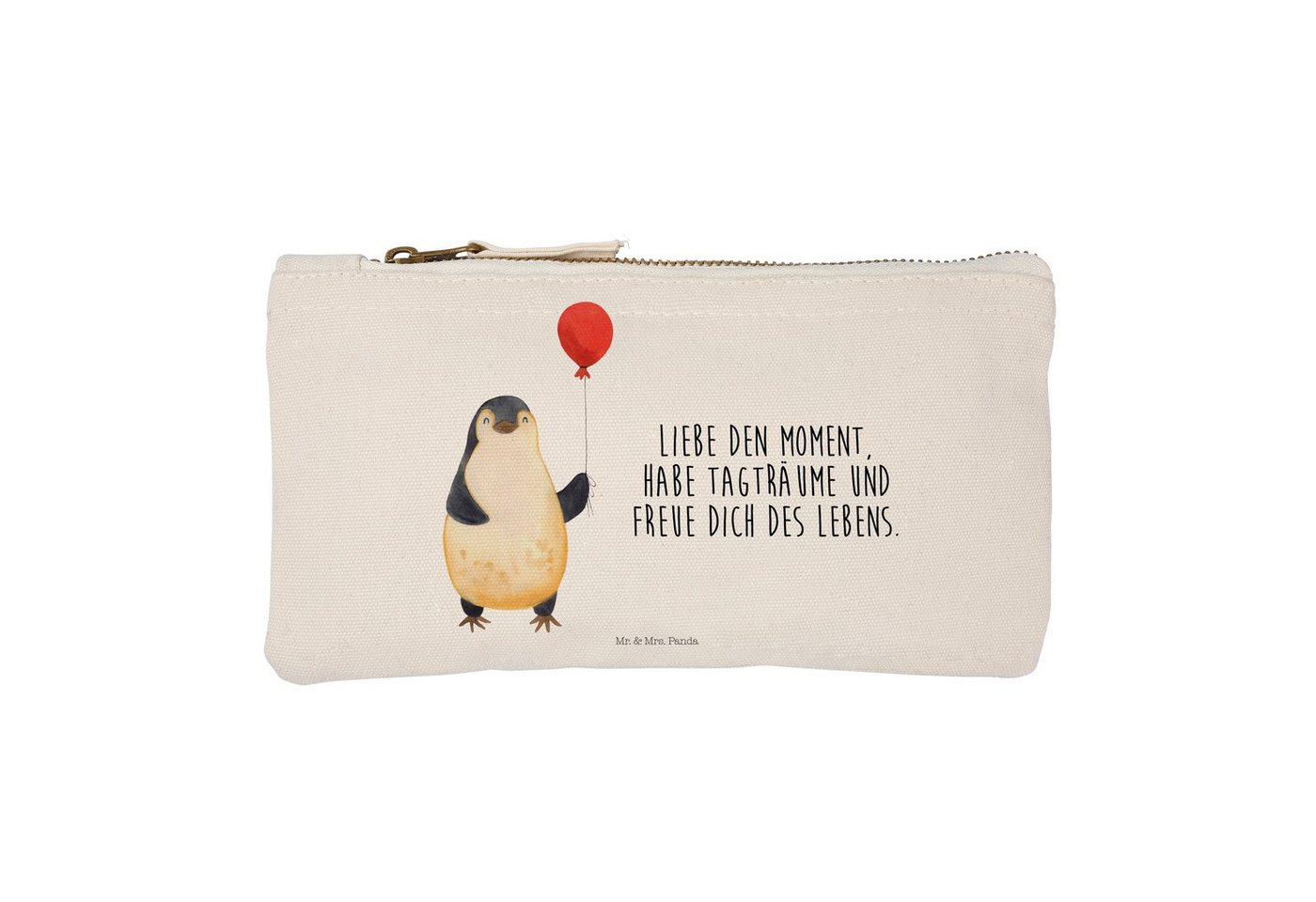 Mr. & Mrs. Panda Kosmetiktasche Pinguin Luftballon - Weiß - Geschenk, Kind, Etui, Glück, beste Freund (1-tlg) von Mr. & Mrs. Panda