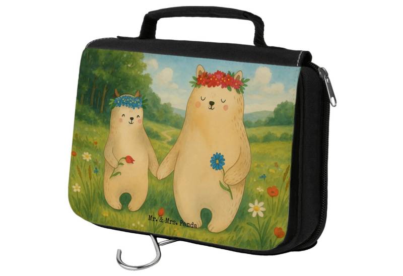 Mr. & Mrs. Panda Kulturbeutel Bären mit Blumenkranz Design, Kosmetiktasche, Weiß, Klassischer Kultu (Packung, 1-tlg), Klassischer Kulturbeutel Kulturbeutel Aus Filz Kulturbeutel Aus von Mr. & Mrs. Panda