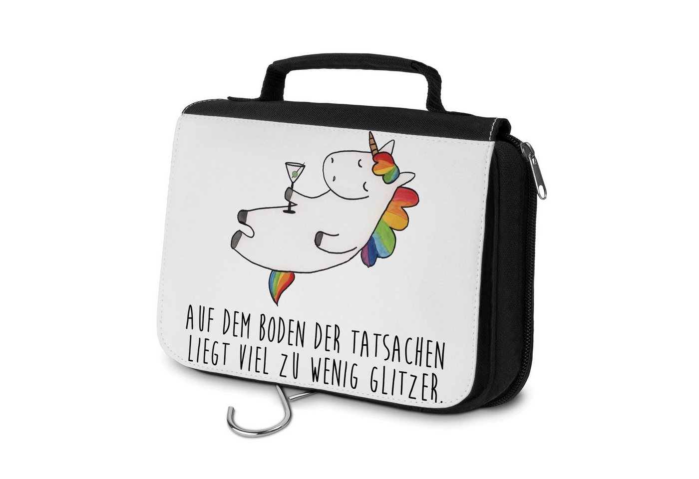 Mr. & Mrs. Panda Kulturbeutel Einhorn Cocktail - Weiß - Geschenk, lustig, Herren, Waschtasche, Kosm (1-tlg), Wasserabweisend von Mr. & Mrs. Panda