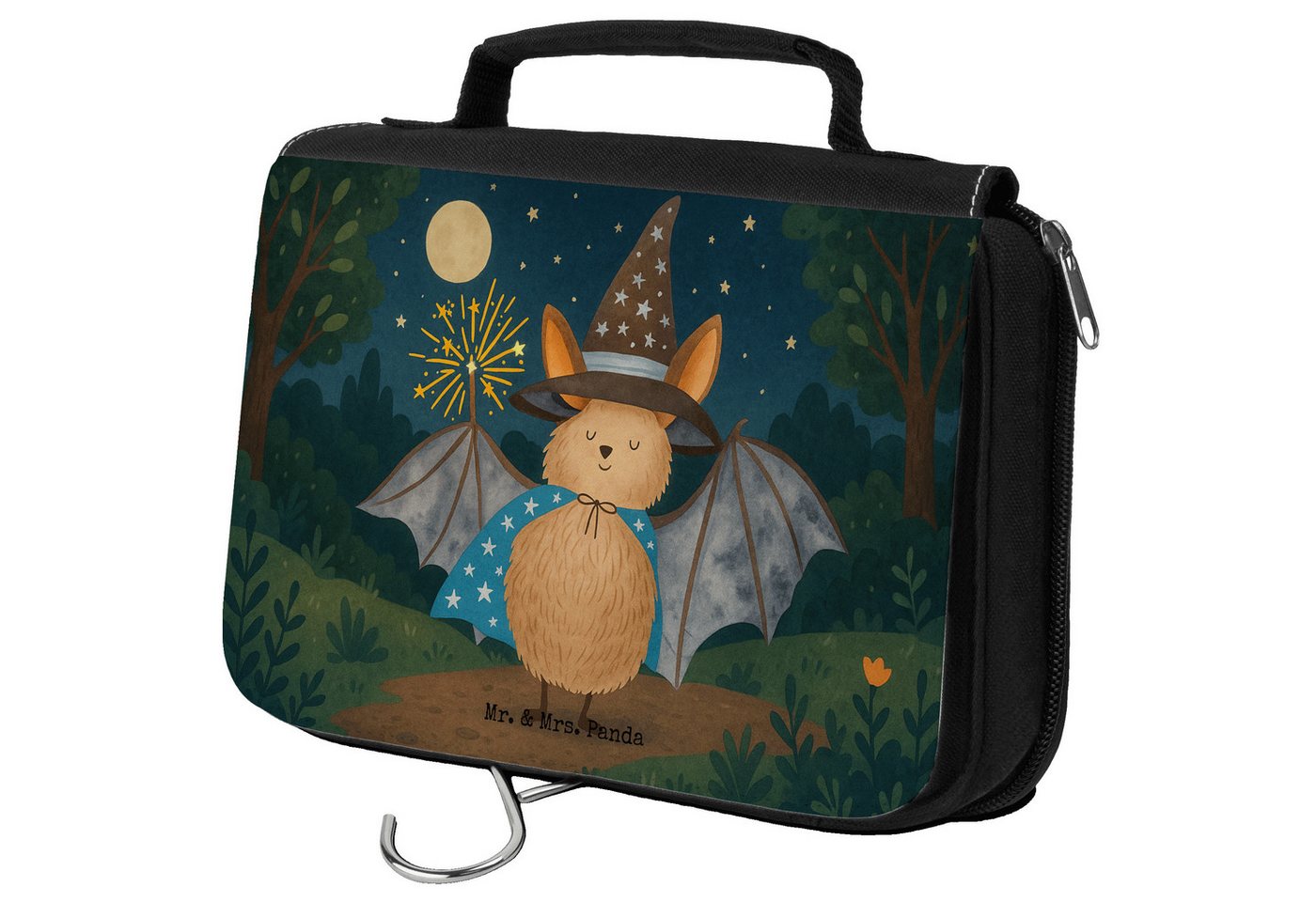 Mr. & Mrs. Panda Kulturbeutel Fledermaus Zauberer Design, Necessaire, Weiß, Waschtasche, Frauen, Ma (Packung, 1-tlg) von Mr. & Mrs. Panda