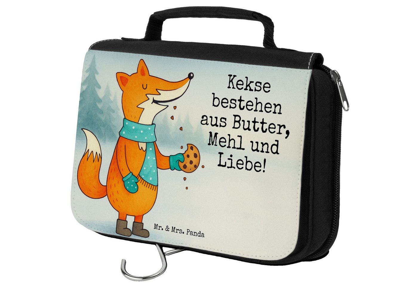 Mr. & Mrs. Panda Kulturbeutel Fuchs Keks Design, Kulturbeutel, Weiß, beautycase, Necessaire, Kultur (Packung, 1-tlg) von Mr. & Mrs. Panda