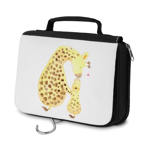 Mr. & Mrs. Panda Kulturbeutel Giraffe mit Kind - Geschenk, Zum Aufhängen, Afrika, Lieblingsmensch, Schminktasche, Tochter, Kulturtasche, Sohn, von Mr. & Mrs. Panda