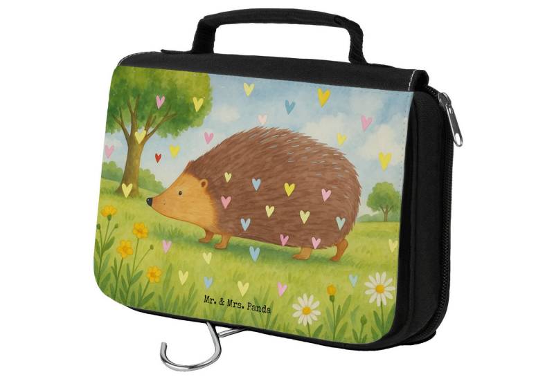 Mr. & Mrs. Panda Kulturbeutel Igel Herzen Design, badtasche, Weiß, beautycase, Kulturbeutel, Kultur (Packung, 1-tlg) von Mr. & Mrs. Panda