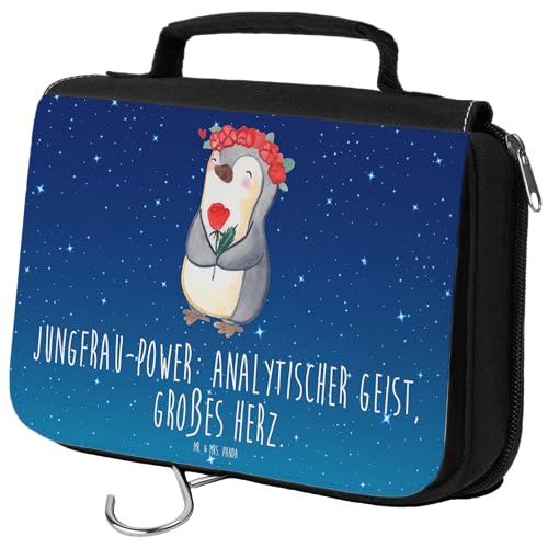 Mr. & Mrs. Panda Kulturbeutel Jungfrau Astrologie - Geschenk, Tierkreiszeichen, Schminkutensil, Sternzeichen, Damen, Schminktasche, Kosmetiktasche, von Mr. & Mrs. Panda