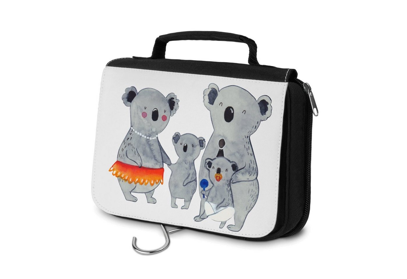 Mr. & Mrs. Panda Kulturbeutel Koala Familie - Weiß - Geschenk, Kosmetiktasche, Kinder, Papa, Mama, (1-tlg), Mehrere Fächer von Mr. & Mrs. Panda
