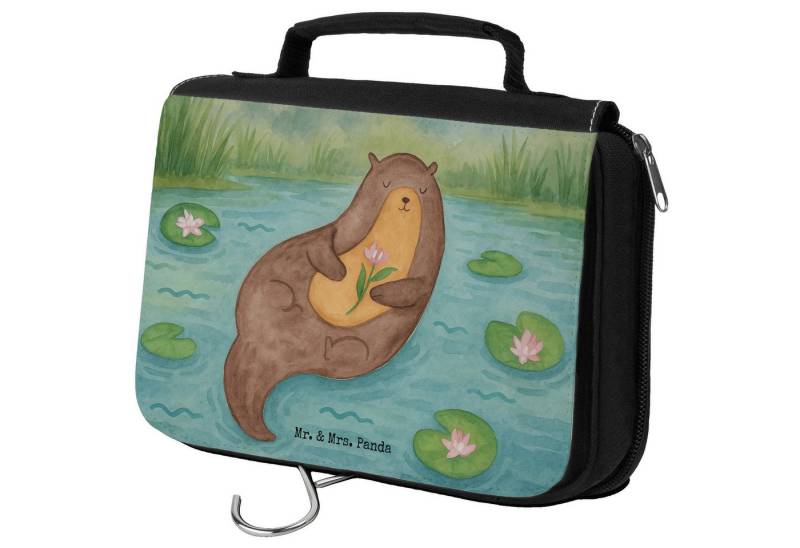 Mr. & Mrs. Panda Kulturbeutel Otter Seerose Design, badtasche, Weiß, Fluss, Necessaire, beautycase, (Packung, 1-tlg) von Mr. & Mrs. Panda